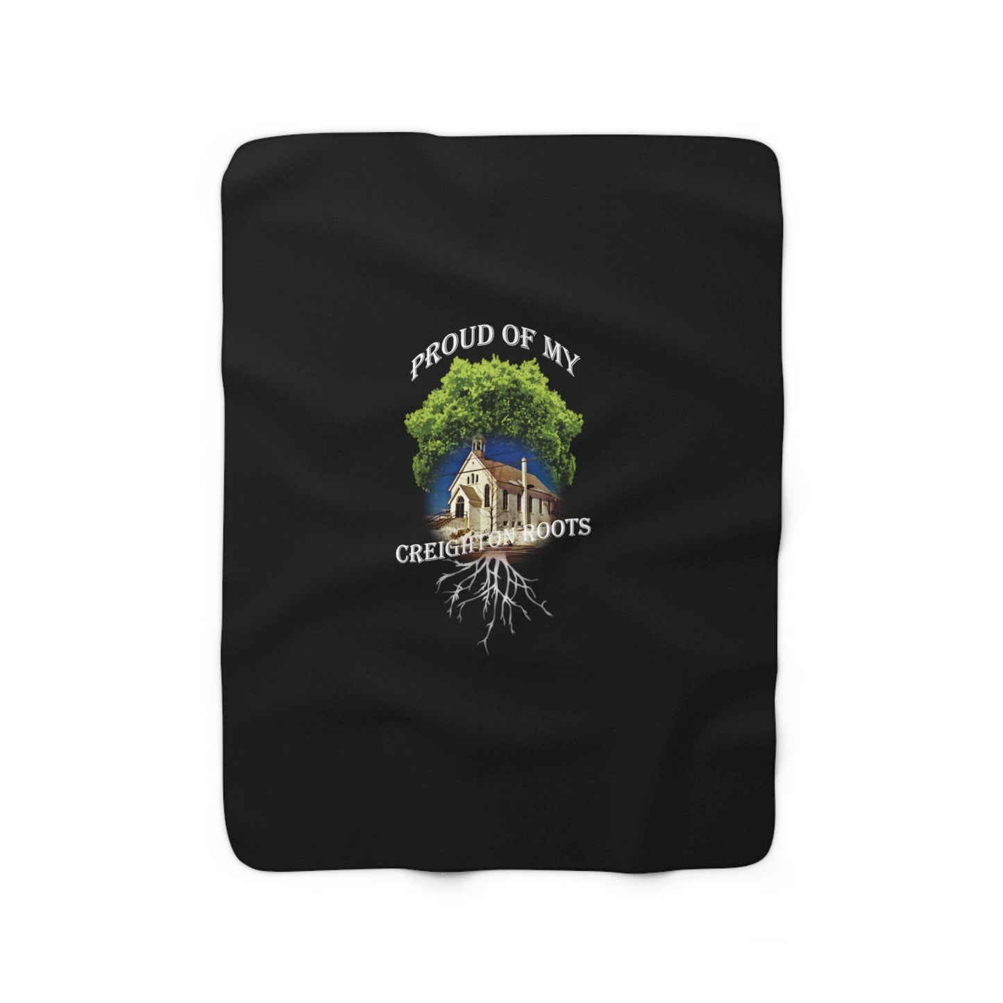 Roots Black Sherpa Fleece Blanket