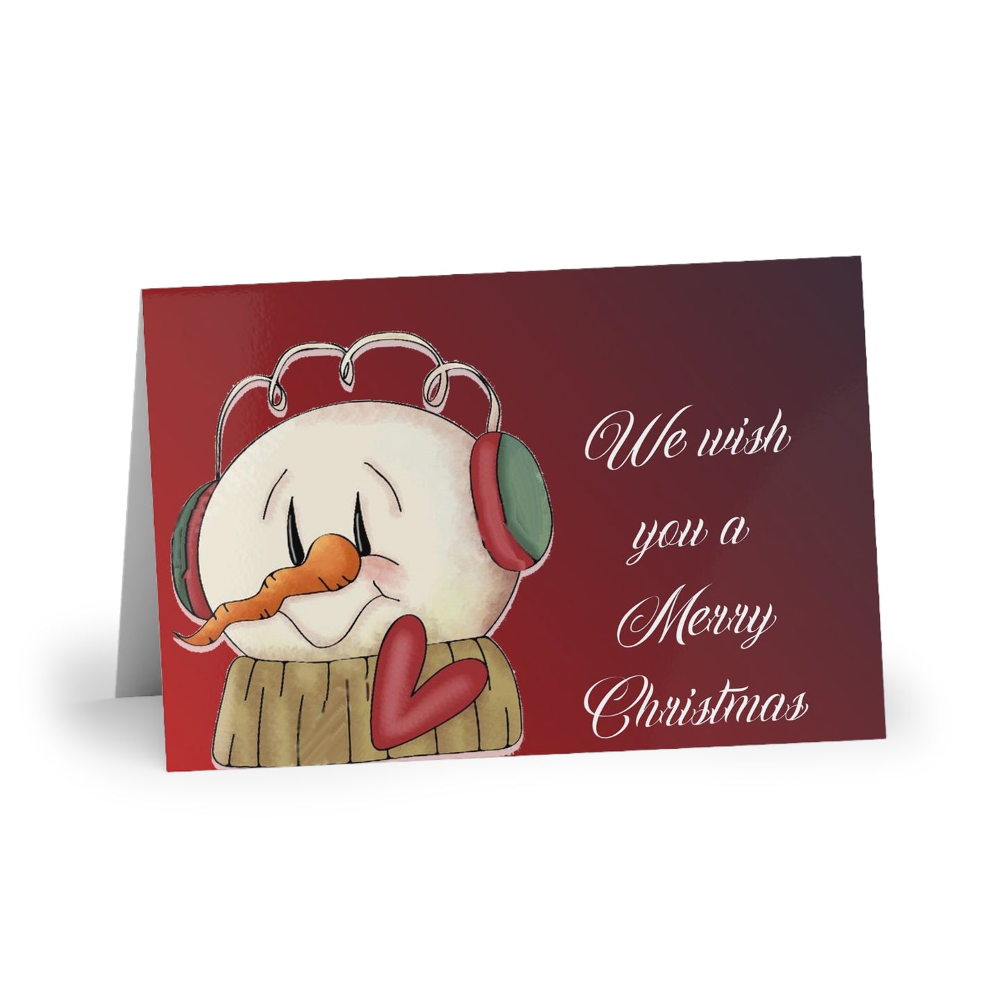 Red Santa Greeting Cards (1 or 10-pcs)