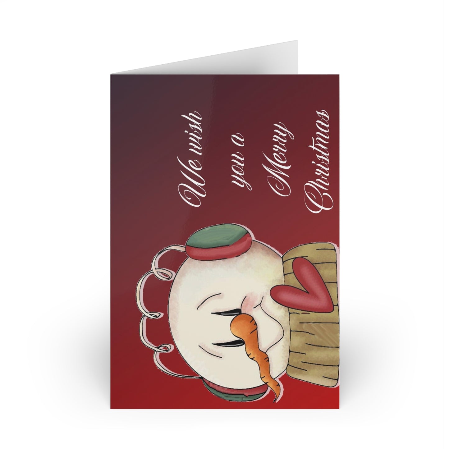 Red Santa Greeting Cards (1 or 10-pcs)