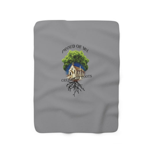 Roots gray Sherpa Fleece Blanket