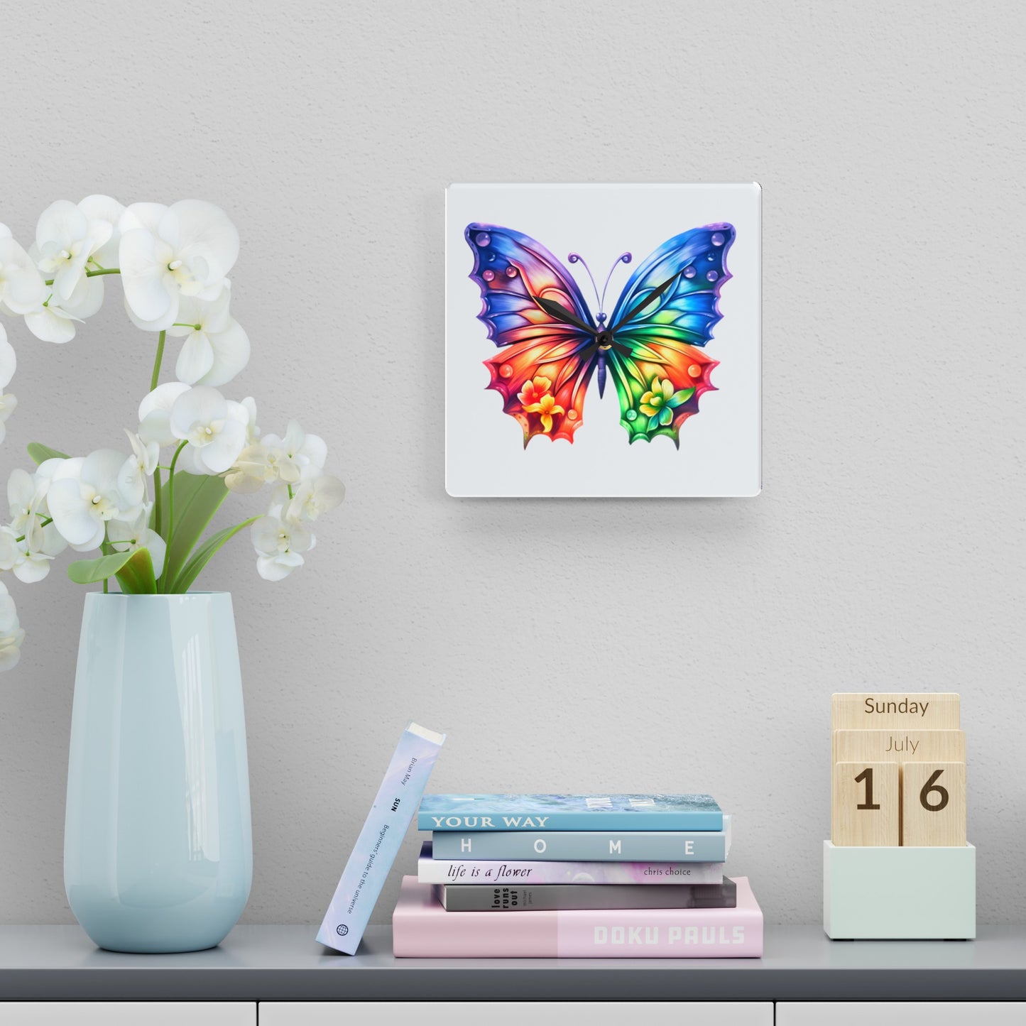 Butterfly Acrylic Wall Clock