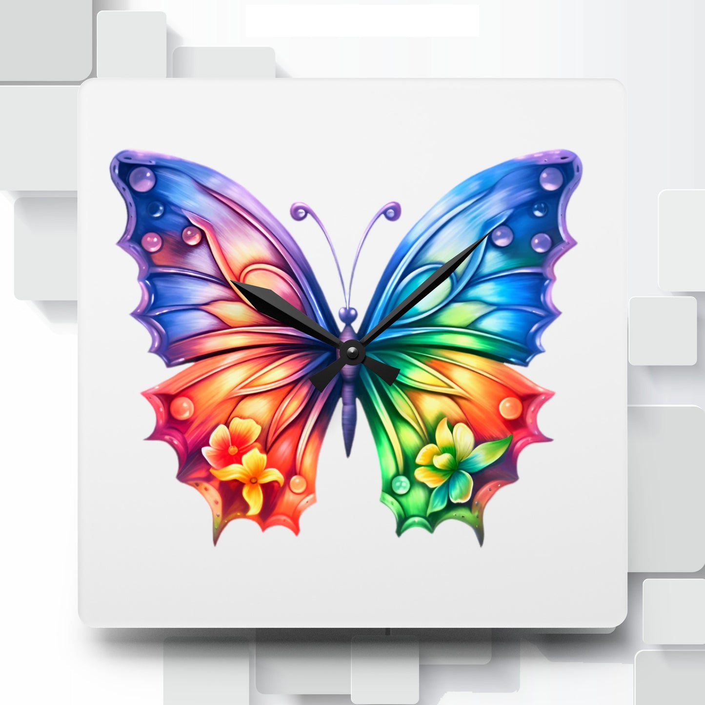 Butterfly Acrylic Wall Clock