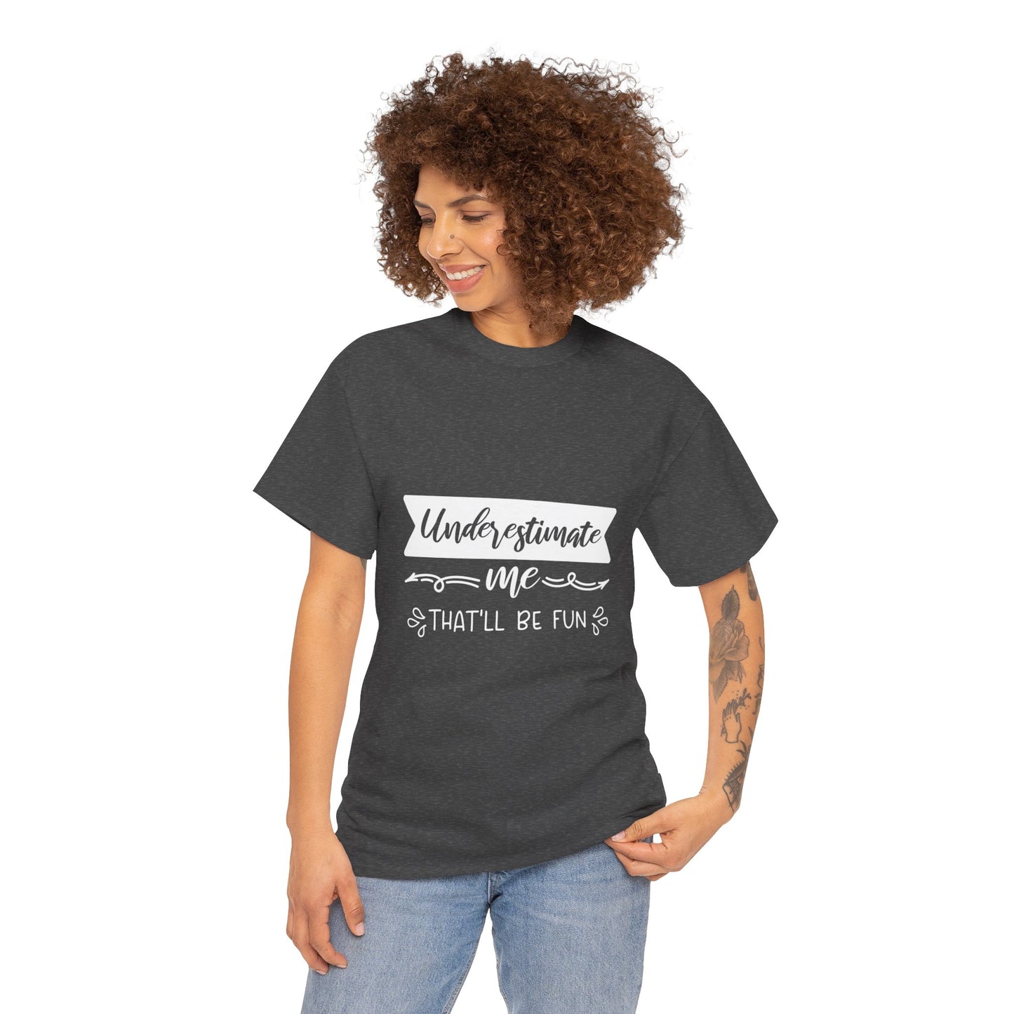 UNDERESTIMATE Unisex Heavy Cotton Tee