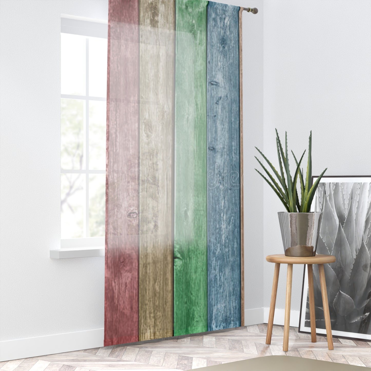 Wood panel Window Curtain