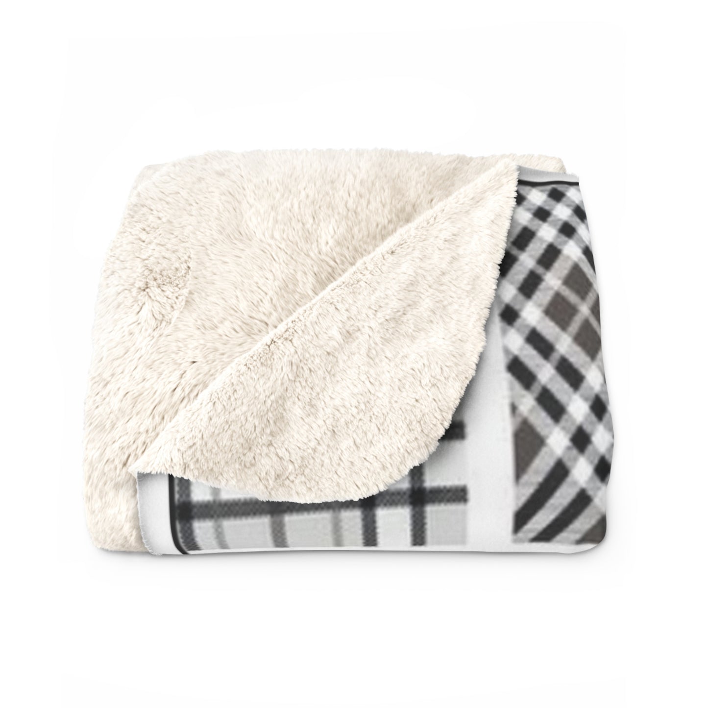 Black and White Sherpa Fleece Blanket