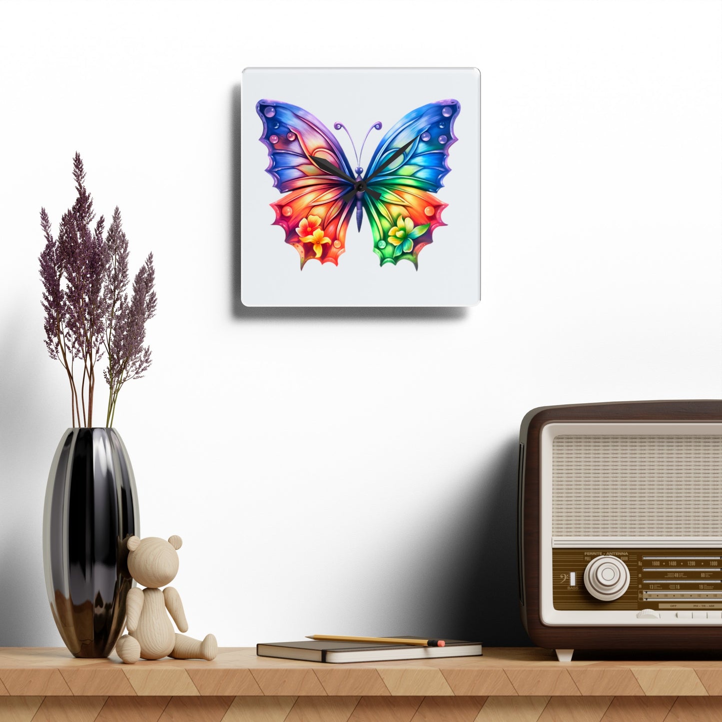 Butterfly Acrylic Wall Clock