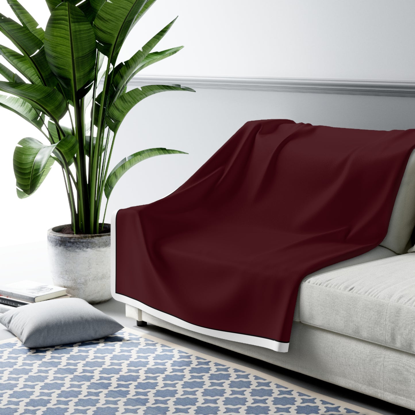 Maroon Sherpa Fleece Blanket