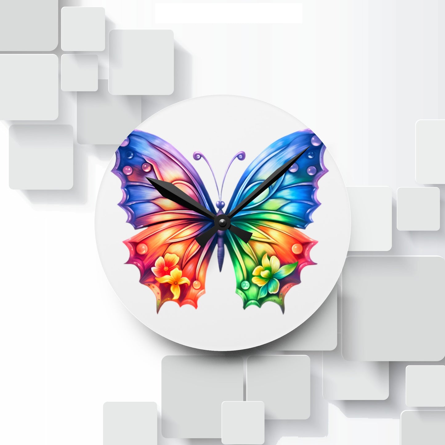 Butterfly Acrylic Wall Clock