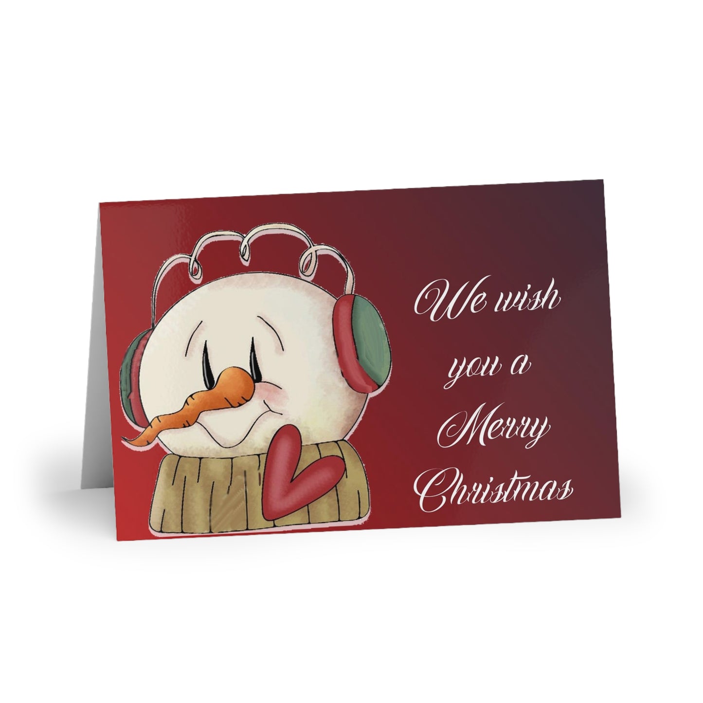 Red Santa Greeting Cards (1 or 10-pcs)