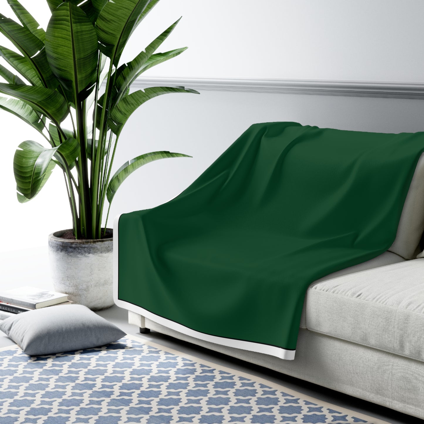 Green Sherpa Fleece Blanket