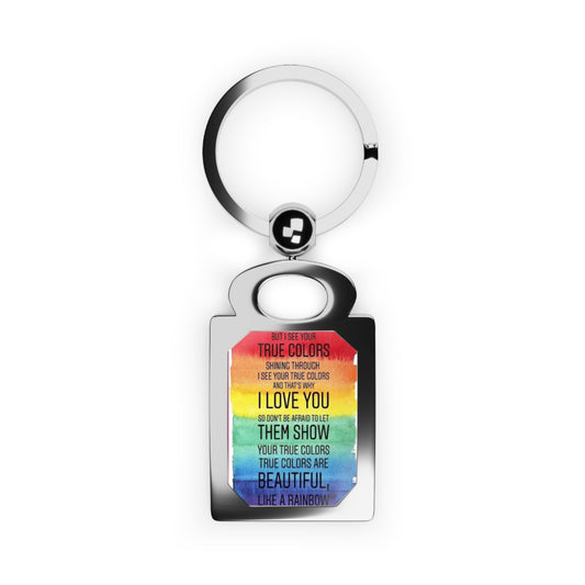 True Colors Rectangle Photo Keyring