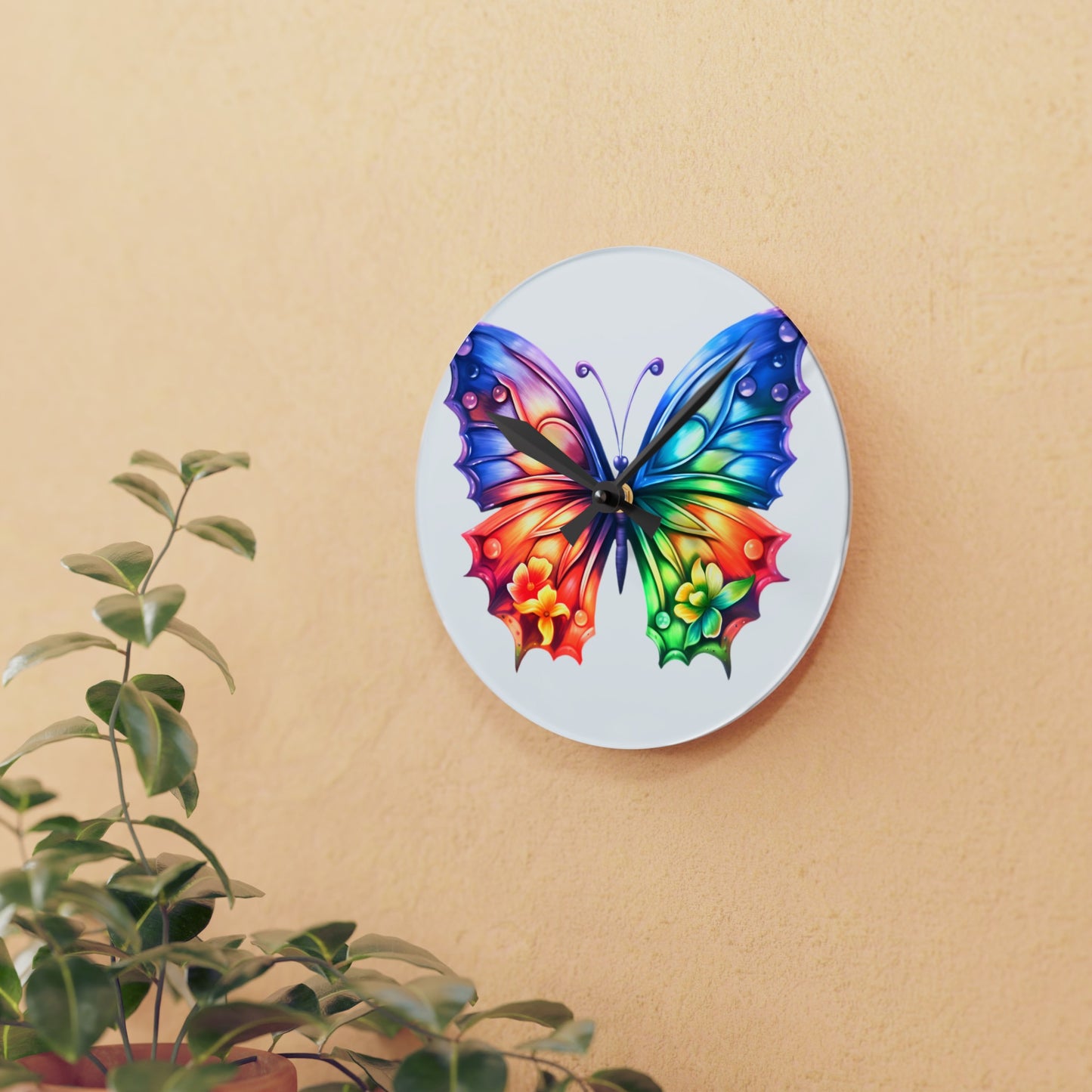 Butterfly Acrylic Wall Clock