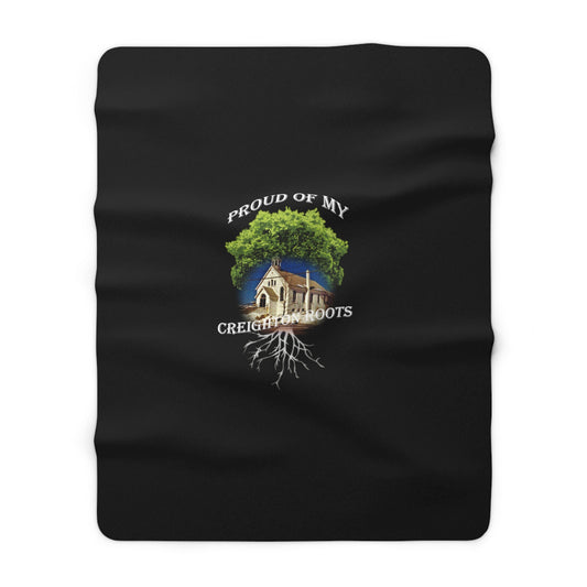 Roots Black Sherpa Fleece Blanket