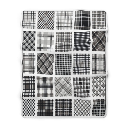 Black and White Sherpa Fleece Blanket