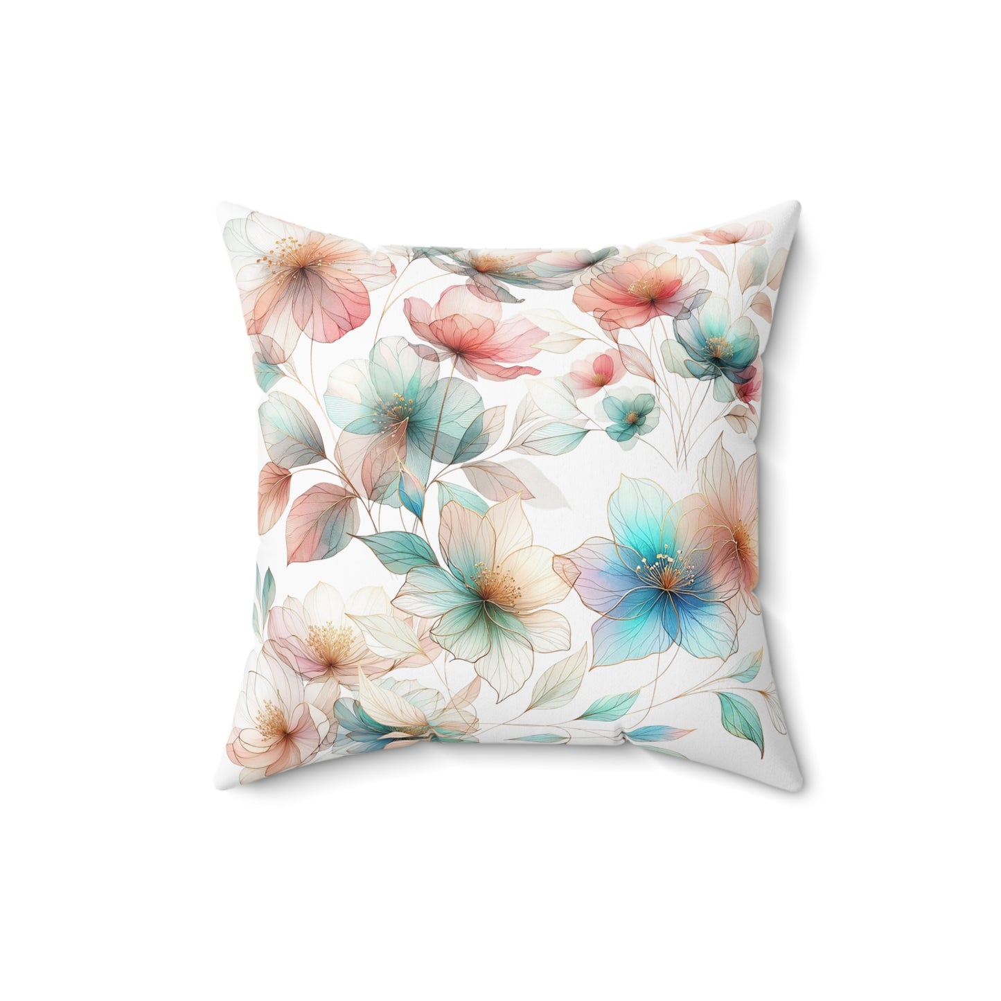 Floral Spun Polyester Square Pillow