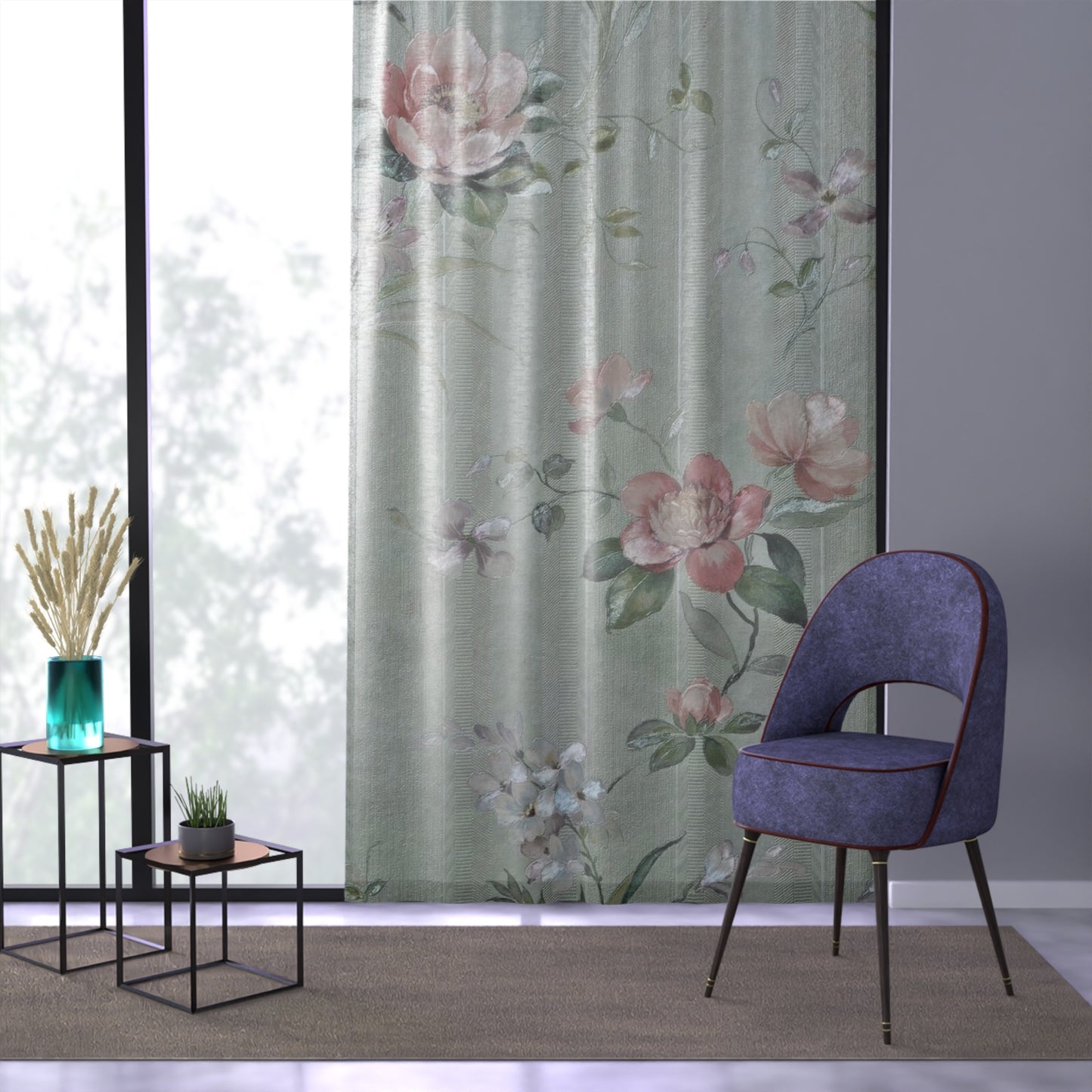 Floral Window Curtain