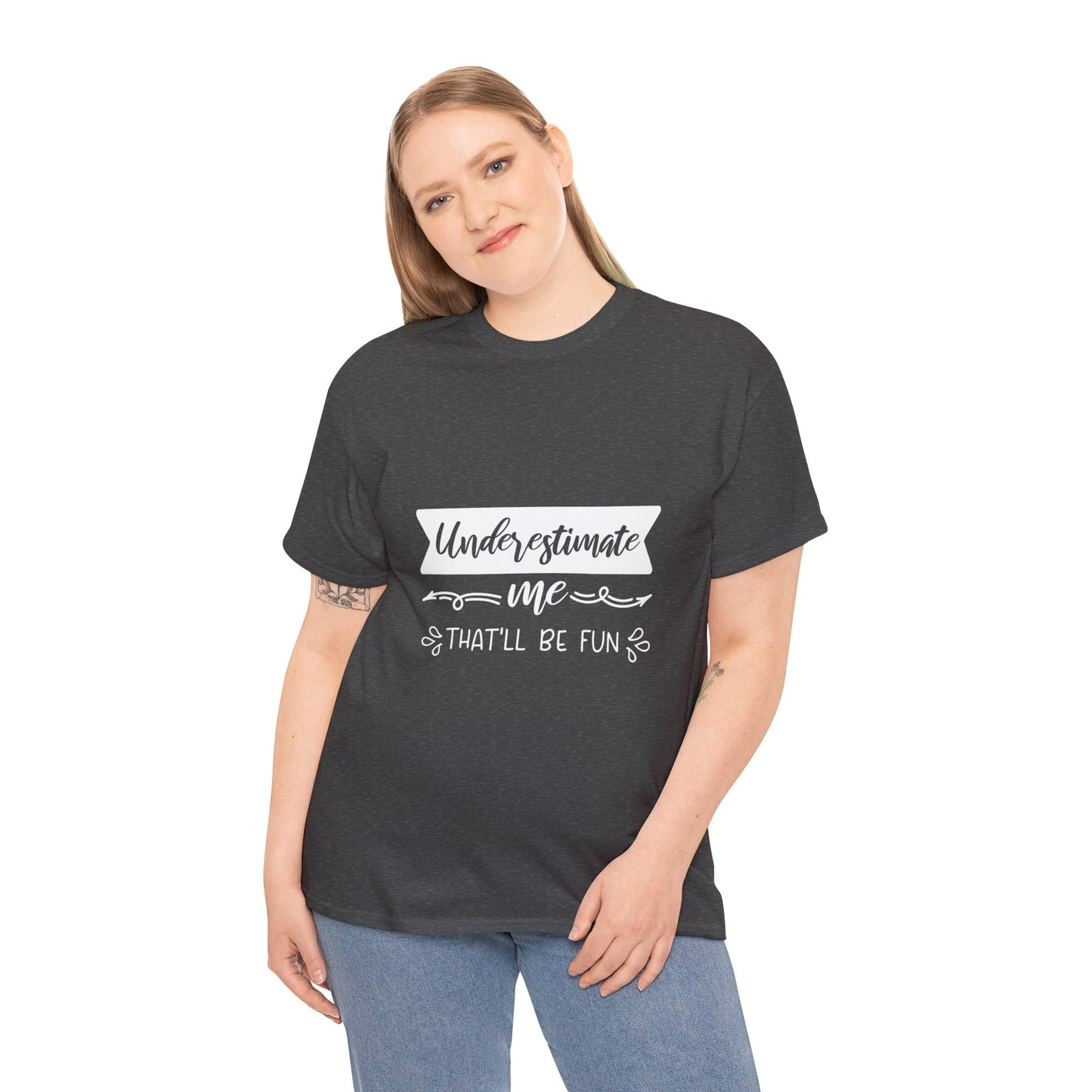 UNDERESTIMATE Unisex Heavy Cotton Tee