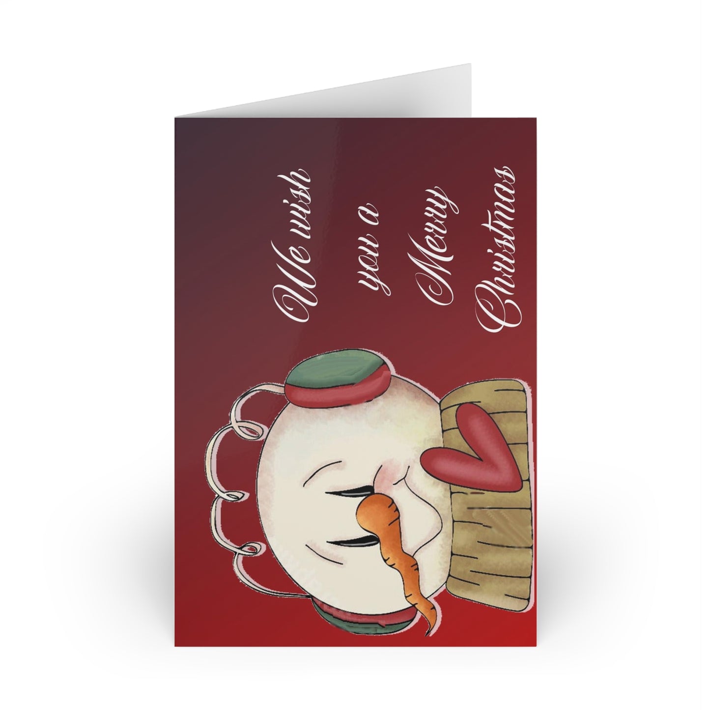 Red Santa Greeting Cards (1 or 10-pcs)